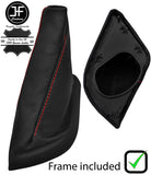 RED STITCH REAL LEATHER GEAR GAITER+PLASTIC FRAME FITS PEUGEOT 806 1994-2002