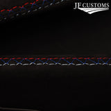 TRI CROSS STITCH ITALIAN SUEDE 2X SUN VISOR COVERS FITS BMW F30 F31 11-18