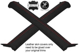 RED STITCH 2X A POST PILLAR LEATHER COVERS FITS  DATSUN 280ZX 1979-1981