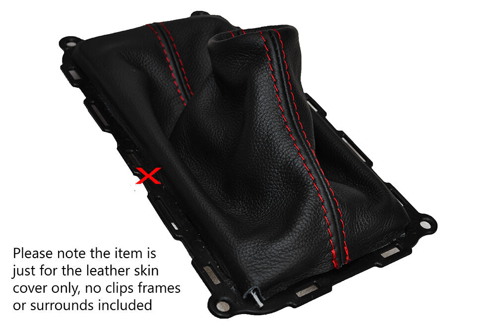RED STITCH MANUAL LEATHER GEAR GAITER SHIFT BOOT FITS FORD MUSTANG 2010-2014