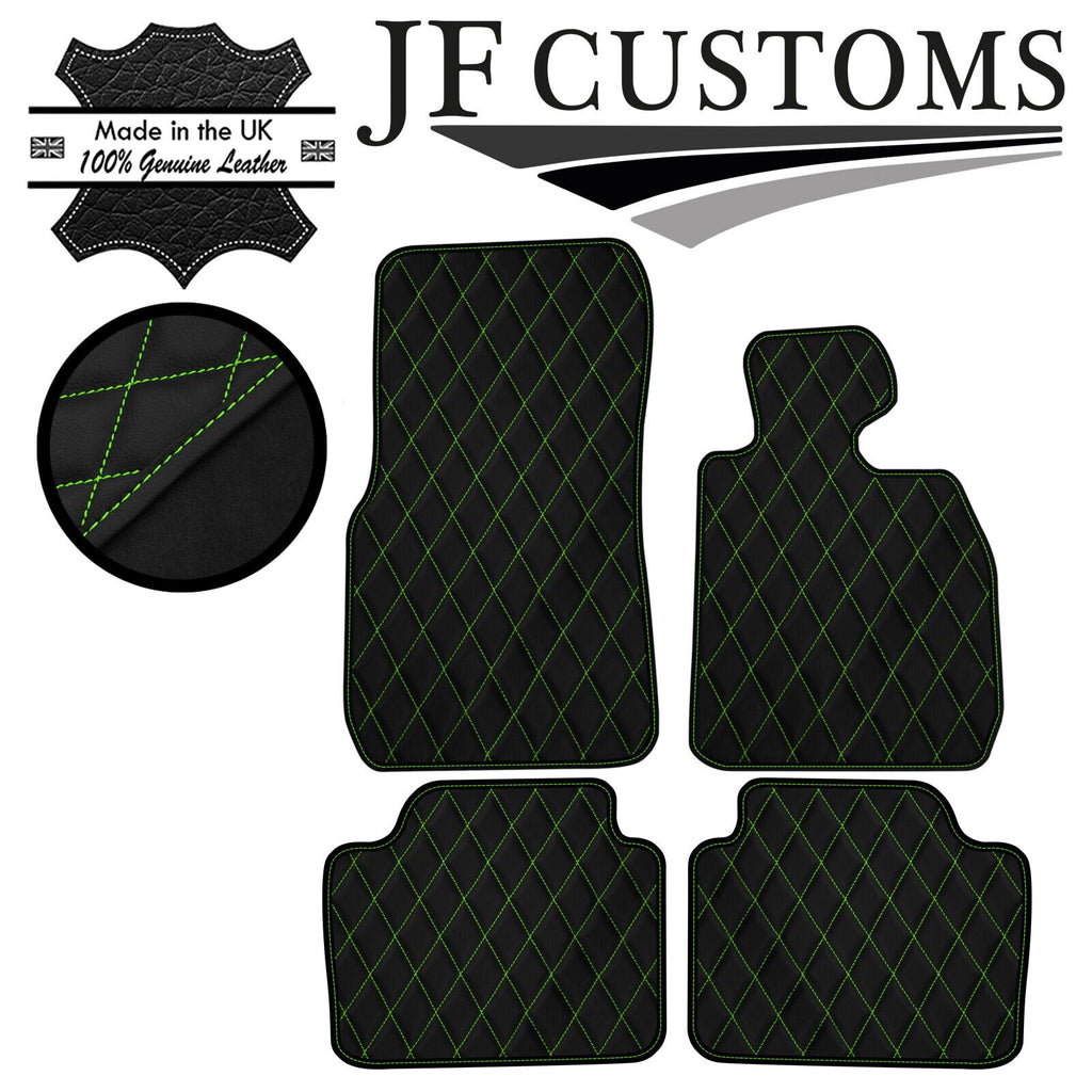 GREEN DIAMOND STITCH VINYL 4X TAILORED FLOOR MAT CARPETS FOR BMW F30 F31 12-16