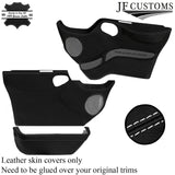 WHITE STITCH 2X FRONT FULL DOOR CARD LEATHER COVERS FITS FORD TRANSIT MK7 06-14