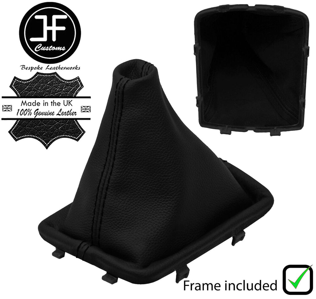BLACK STITCH LEATHER MANUAL GEAR GAITER + PLASTIC FRAME FITS MG MG6 2016-2020