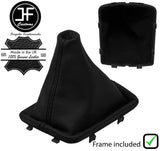 BLACK STITCH LEATHER MANUAL GEAR GAITER + PLASTIC FRAME FITS MG MG6 2016-2020