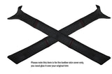 RED STITCH 2X A PILLARS LEATHER SKIN COVERS FITS MG MGB GT CUSTOM NEW MADE IN UK