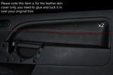 RED STITCH 2X FRONT DOOR CARD TRIM SKIN COVERS FITS FIESTA MK6 02-08 3 DOOR