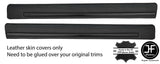 BLACK STITCH 2X FRONT DOOR CAPPING LEATHER COVERS FITS FORD ESCORT MK3 3 DOOR