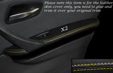 YELLOW STITCH 2X REAR DOOR ARMREST SKIN COVERS FITS BMW 3 SERIES E90 06-11 5DR