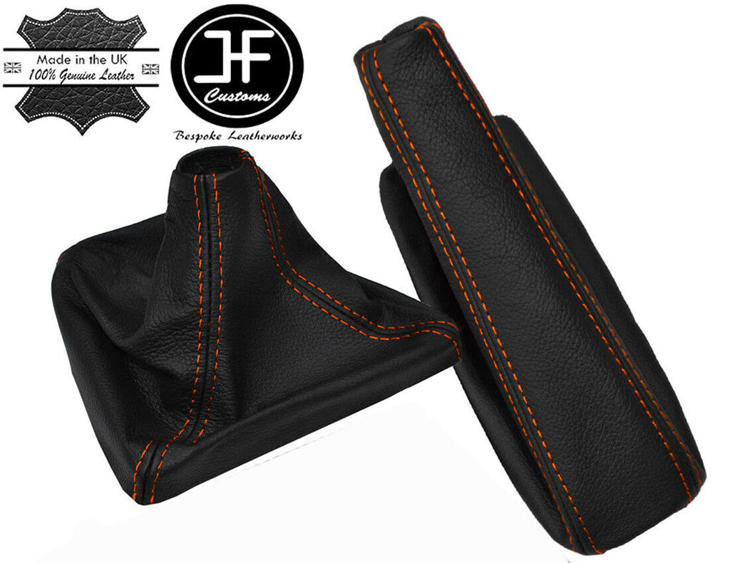 ORANGE STITCH FOR BMW 1 SERIES E81 E82 E87 E88 07-12 LEATHER GEAR HANDBRAKE SET