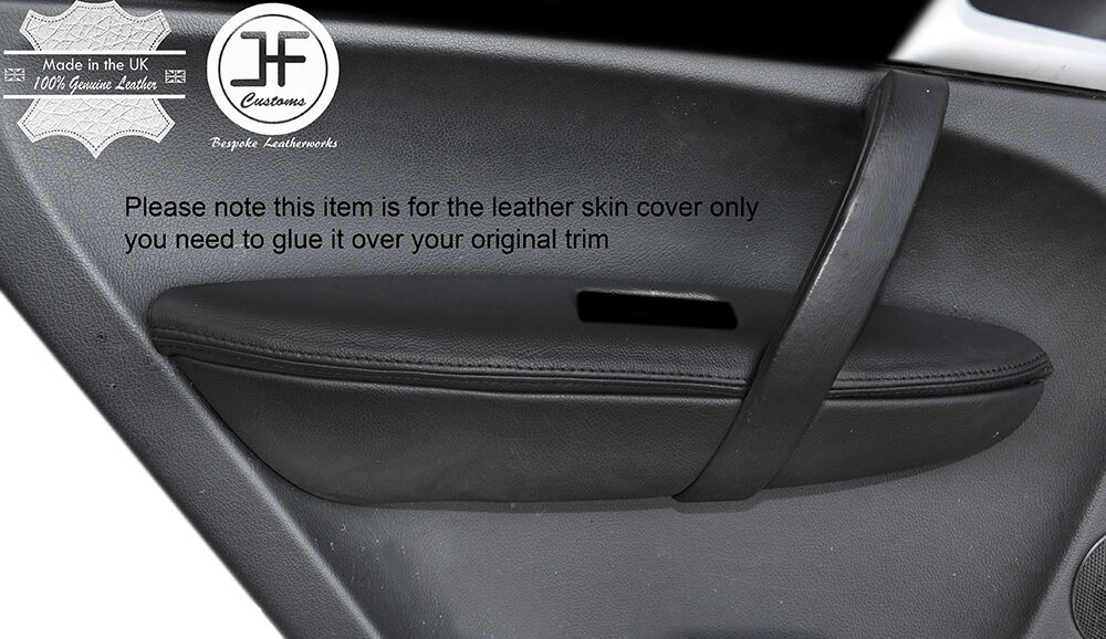 BLACK STICH 2X REAR DOOR ARMREST LEATHER COVERS FITS PORSCHE CAYENNE 955 957