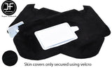 BLACK STITCH 2X SUN VISORS SUEDE COVERS FITS VAUXHALL OPEL GRANDLAND X 17-19