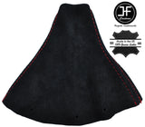 RED STITCH FITS AUDI TT COUPE 1996-2002 BLACK SUEDE GEAR GAITER COVER CUSTOM NEW