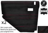 RED STITCH 2X REAR DOOR CARD LUXE SUEDE COVERS FITS DEFENDER 110 STYLE 2