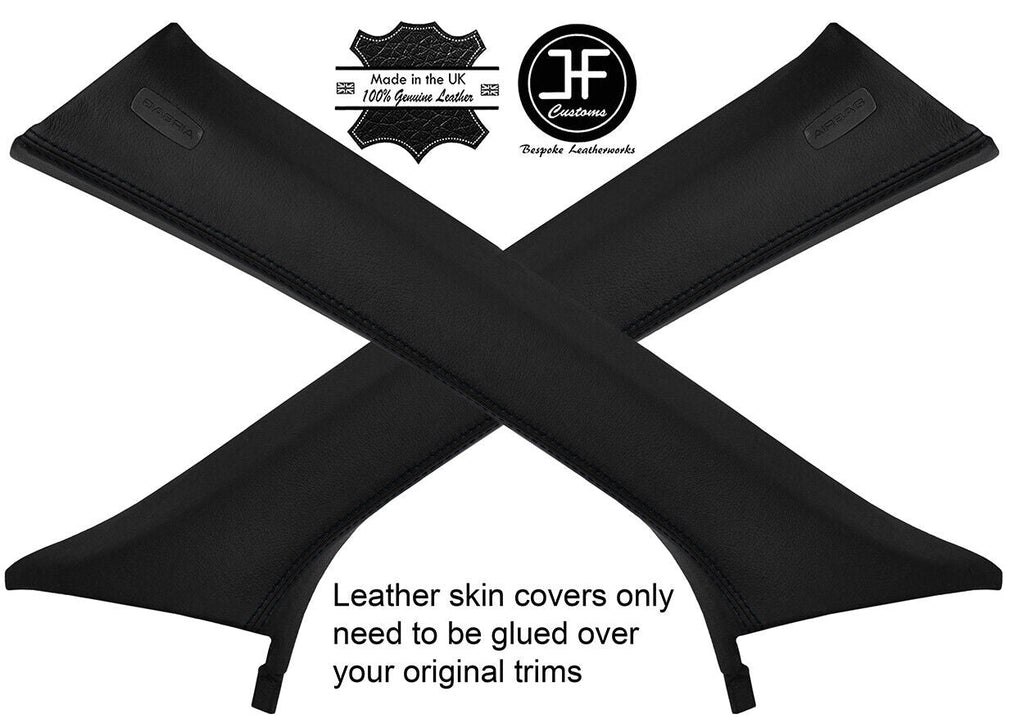 BLACK STITCH 2X A POST PILLAR REAL LEATHER COVERS FITS PORSCHE MACAN 2014-2018