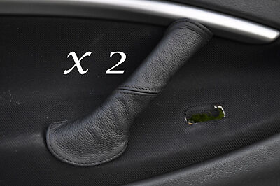 BLACK STITCH FITS CITROEN C5 01-07 2X REAR DOOR HANDLE LEATHER COVERS ONLY