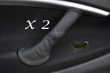 BLACK STITCH FITS CITROEN C5 01-07 2X REAR DOOR HANDLE LEATHER COVERS ONLY
