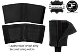 BLACK BLACK STRIPE 2X SEAT BELT LEATHER COVERS FITS BMW MINI R50 R52 R53 01-06