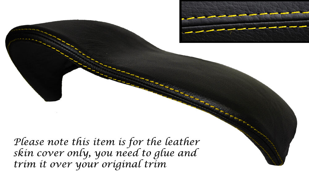 YELLOW STITCHING SPEEDO HOOD LEATHER SKIN COVER FITS RENAULT TWINGO 2007-2013