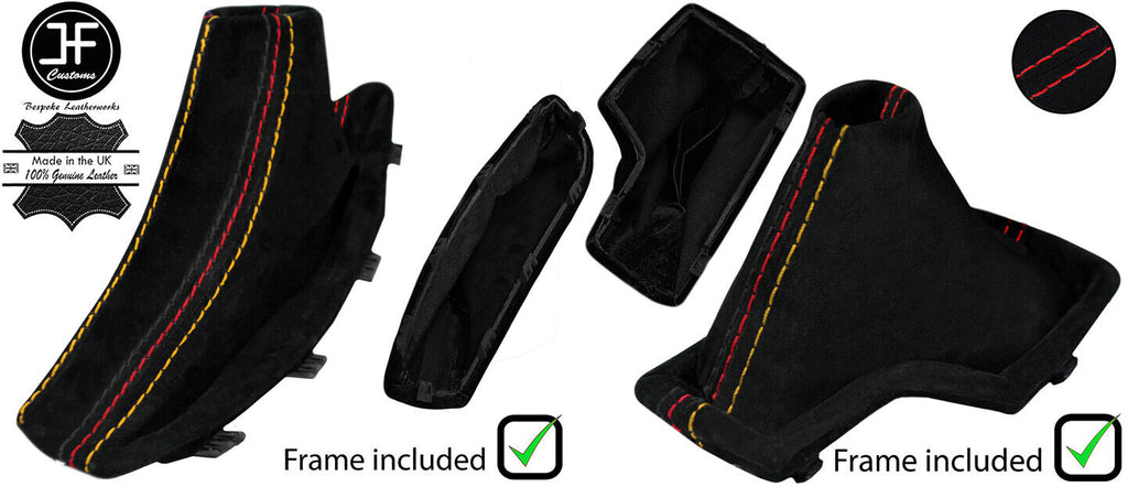 RED  & GERMAN STITCH SUEDE AUTOMATIC GAITER SET+PLASTIC FRAME FOR BMW X3 03-10