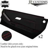 RED STITCH 2X FULL DOOR CARD LEATHER SKIN COVERS FITS PORSCHE 928 S S2 S4