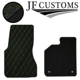 GREEN DIAMOND STITCH VINYL 2X TAILORED FLOOR CARPET FOR SMART FORTWO 453 14-21