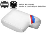 WHITE LEATHER TRI STRIPES ARMREST ARM REST COVER FOR BMW SERIES 3 E36 91-99