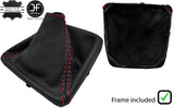 RED STITCH LEATHER MANUAL GEAR GAITER + PLASTIC FRAME FITS BMW Z4 E89 09-16