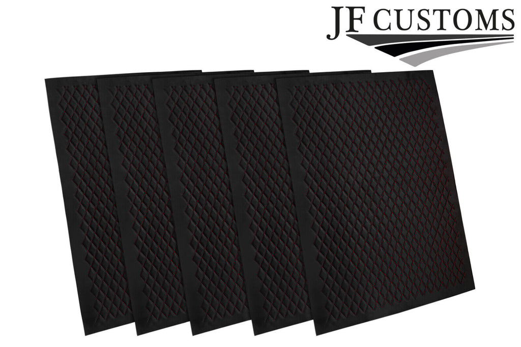 D RED DIAMOND STITCH QUILTED VINYL 5X PADDED PANEL LUXURY PREMIUM 125CM X 85CM