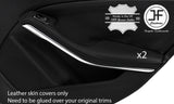 BLACK STITCH 2X REAR DOOR HANDLE ARMREST LEATHER COVERS FOR MERCEDES GLA 14-19
