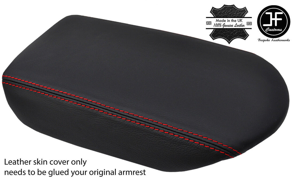 RED STITCHING TOP GRAIN REAL LEATHER ARMREST COVER FITS GT-R R35 2009-2017