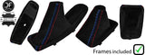 BLACK & TRI STITCH SUEDE AUTOMATIC GAITER SET+PLASTIC FRAME FOR BMW E90 E91 E92