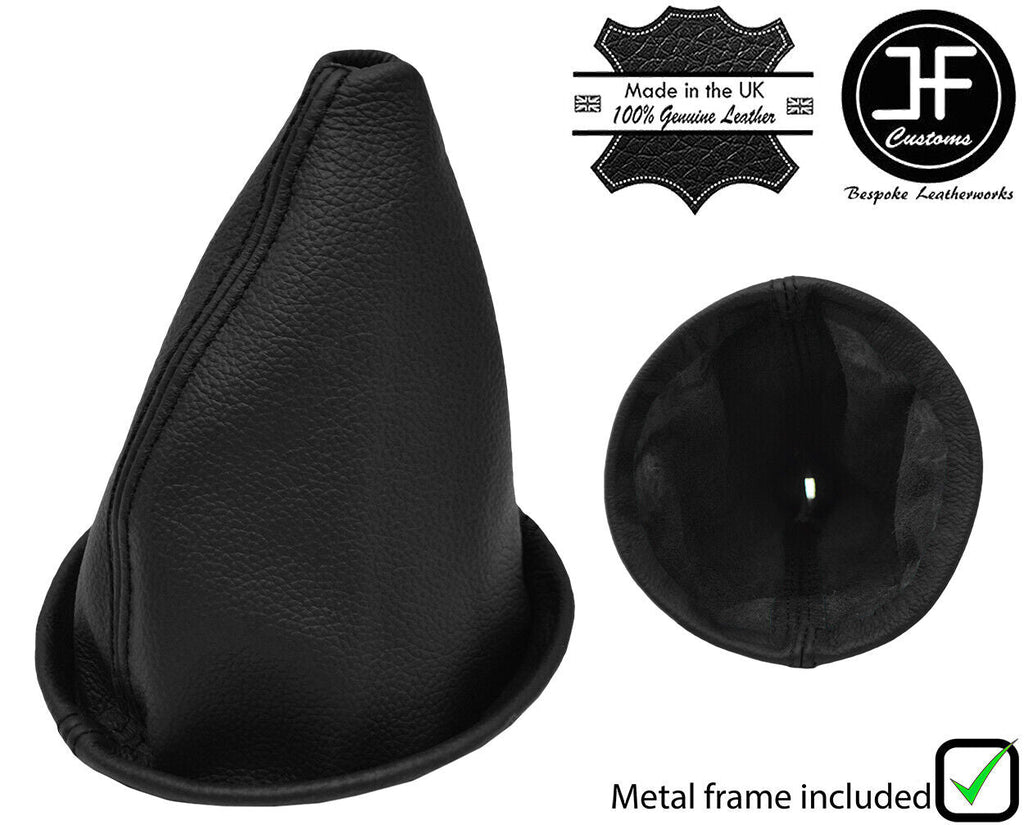BLACK REAL LEATHER MANUAL GEAR GAITER+METAL FRAME FOR PORSCHE 911 G50 84-89