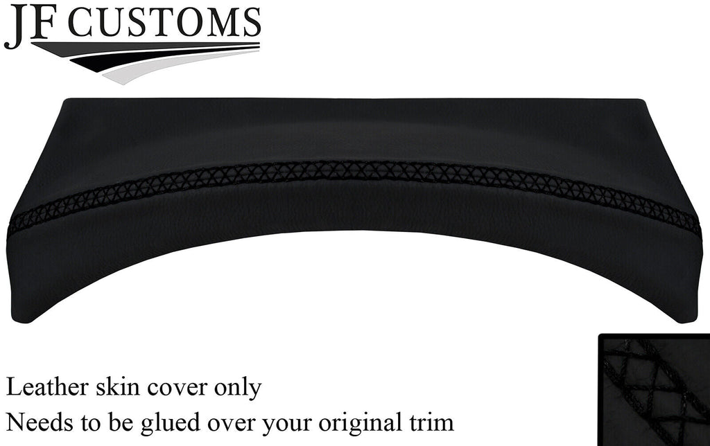 BLACK LUX-STITCH LEATHER SPEEDO HOOD COVER FITS LAND ROVER DEFENDER 07-16