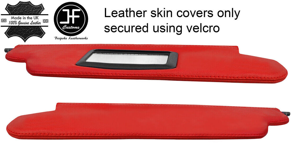 RED REAL LEATHER 2X SUN VISOR LEATHER COVERS FITS DATSUN 280Z 1975-1978