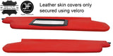 RED REAL LEATHER 2X SUN VISOR LEATHER COVERS FITS DATSUN 280Z 1975-1978