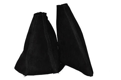 BLACK FITS MAZDA MX5 MK3 2005-2012 REAL SUEDE GEAR HANDBRAKE GAITERS CUSTOM NEW