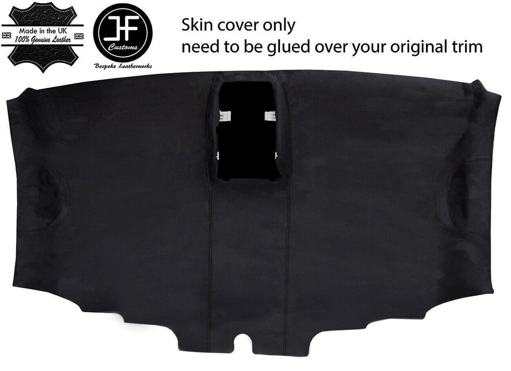BLACK STITCH ROOF HEADLINER LUXE SUEDE COVER FOR VW T6 TRANSPORTER VAN 16-19 JF1