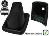 BLACK STITCH LEATHER GEAR GAITER+PLASTIC FRAME FITS CITROEN JUMPER 1994-2006