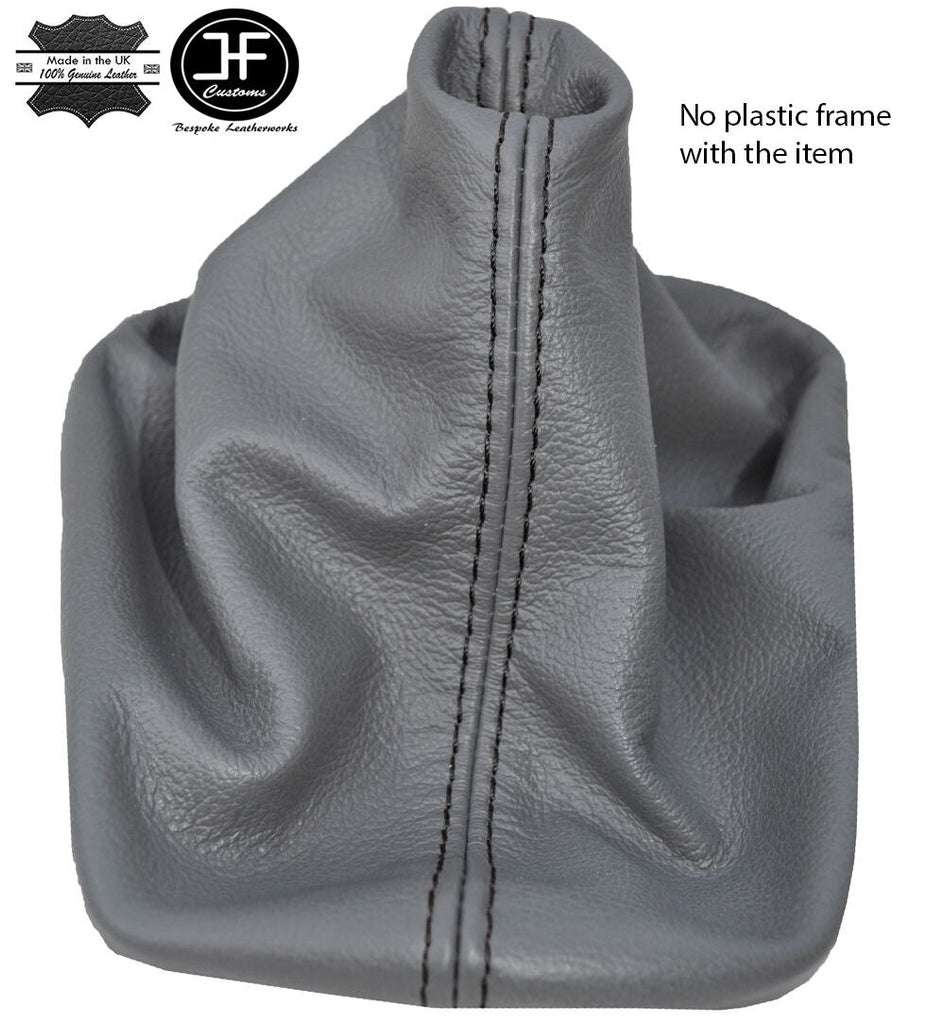 BLACK STITCH MANUAL GREY LEATHER GEAR LEVER GAITER FOR VW NEW BEETLE 1998-2011