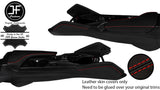 RED STITCH 2X KNEE PAD REAL LEATHER&ARMREST COVERS FOR CHEVROLET CAMARO 16-20