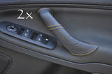 FITS FORD S-MAX & GALAXY MK3 2X yellow stitch LEATHER DOOR HANDLE COVERS