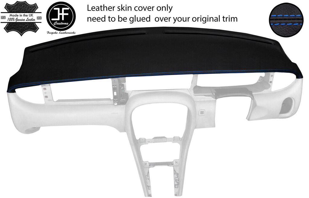 BLUE STITCH TOP DASH DASHBOARD REAL LEATHER COVER FOR JAGUAR X-TYPE 2001-2009
