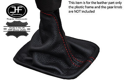 RED STITCHING MANUAL LEATHER SKIN GEAR GAITER FITS VOLVO C30 C70 S40 V50
