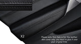 BLACK STITCH 2X FRONT DOOR ARMREST LEATHER SKIN COVERS FITS CITROEN DS5 11-15