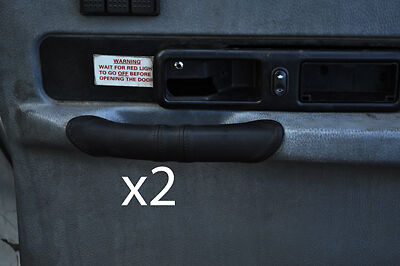 BLACK STITCH FITS LONDON TAXI SERIES 3 METROCAB  2X DOOR HANDLE LEATHER COVERS