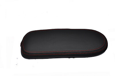 red stitch FITS BMW MINI 01-06 BLACK LEATHER ARMREST COVER CUSTOM NEW MADE IN UK
