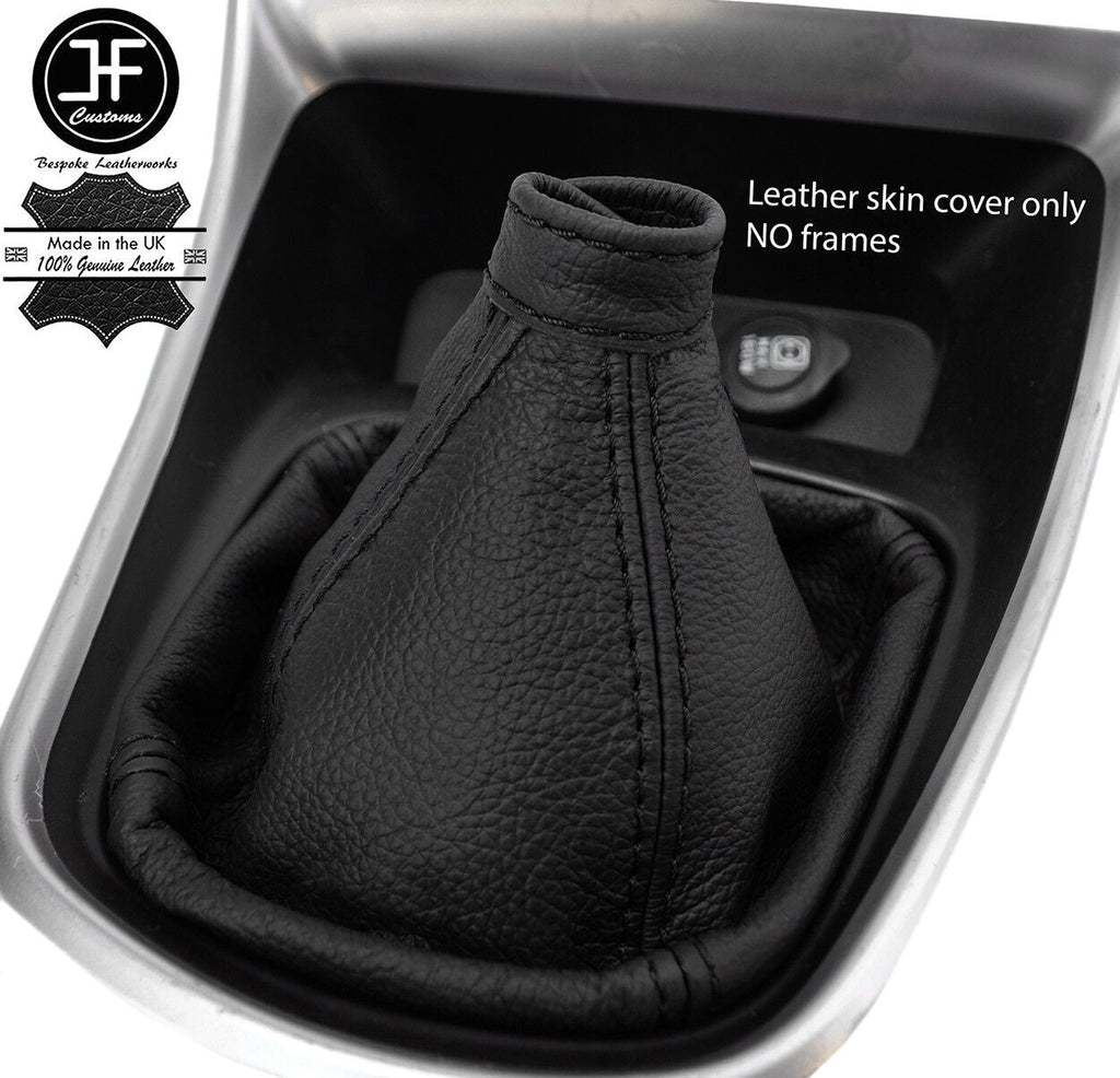 BLACK & BLACK REAL LEATHER MANUAL GEAR GAITER FITS CHRYSLER DELTA 2011-2017