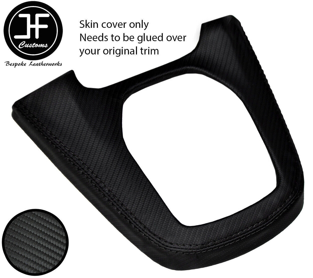 BLACK STITCH MANUAL GEAR SURROUND CARBON VINYL COVER  FOR FORD FIESTA MK9 13-17