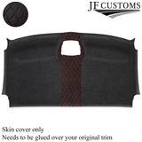 RED STITCH DIAMOND D GREY SUEDE FRONT HEADLINER COVER FOR VW CRAFTER 06-17