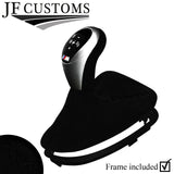 BLACK LUX-STITCH DCT SUEDE GEAR GAITER+PLASTIC FRAME FOR BMW E90 E92 E93 JFM